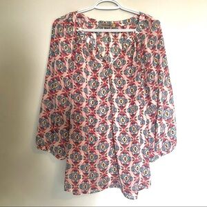 ✨3/$30✨ Figueroa & Flower Boho Print Tunic Blouse | XL